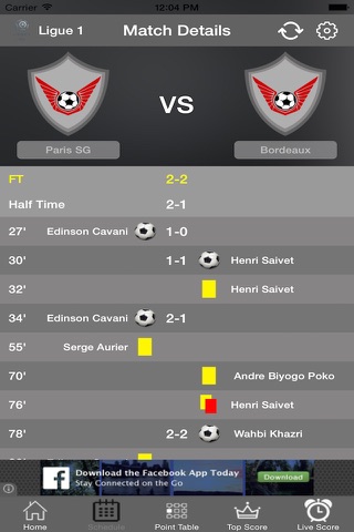 Great Live Score App-"Ligue 1 2015-16 version" screenshot 3