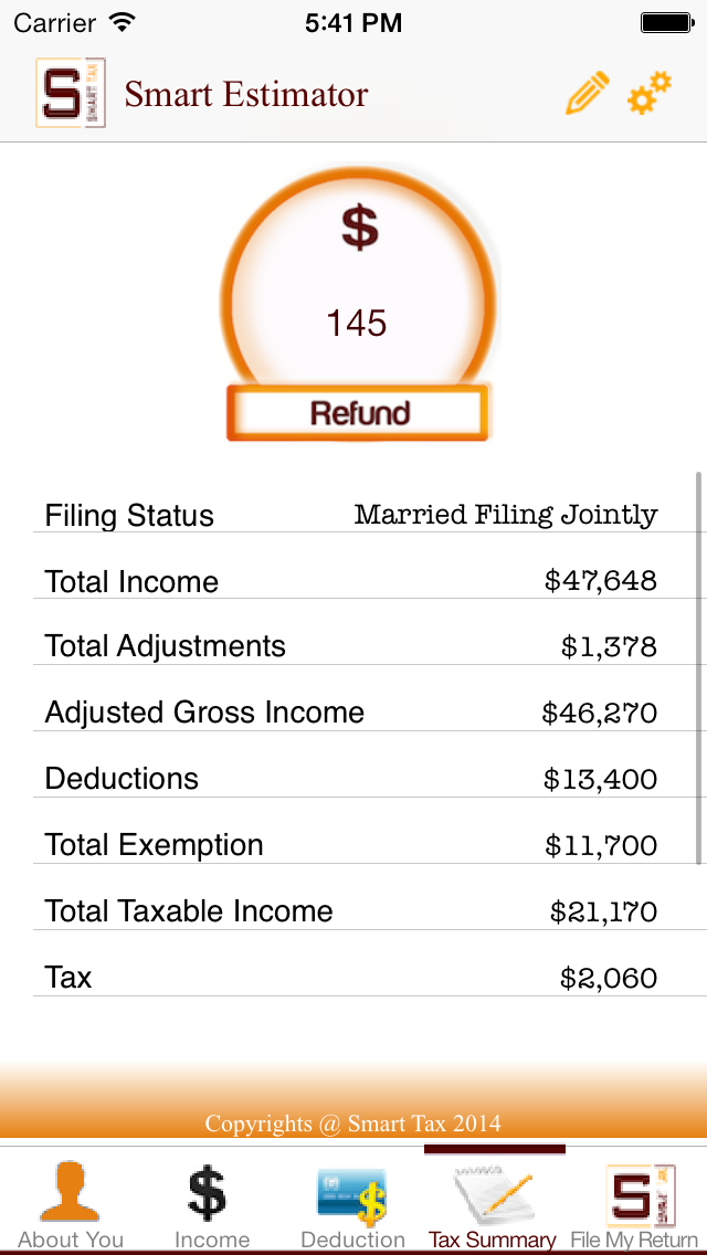 Smart Tax Estimator screenshot