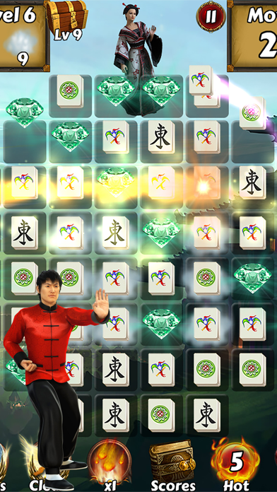 Screenshot #3 pour Mahjong Match Adventure World: tuiles anciennes Swipe & Switch bonbons chinois de recueillir tous les bijoux de diamants!