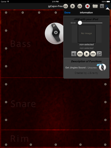 jgCajon-Free iPad screenshot 4 - Music app