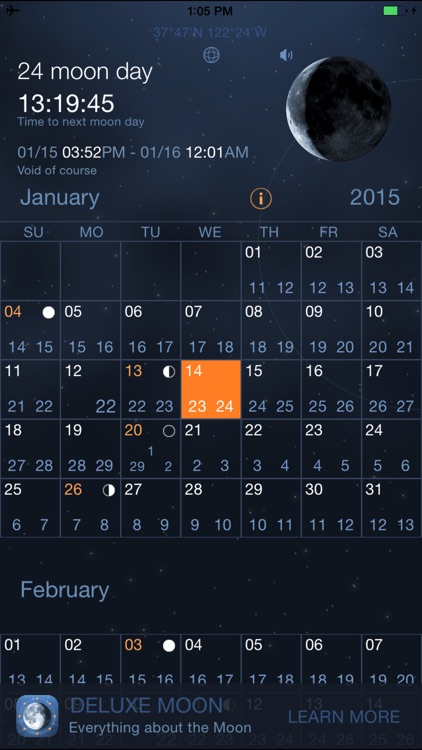 Moon Days - Lunar Calendar and Void of Course Times screenshot-0