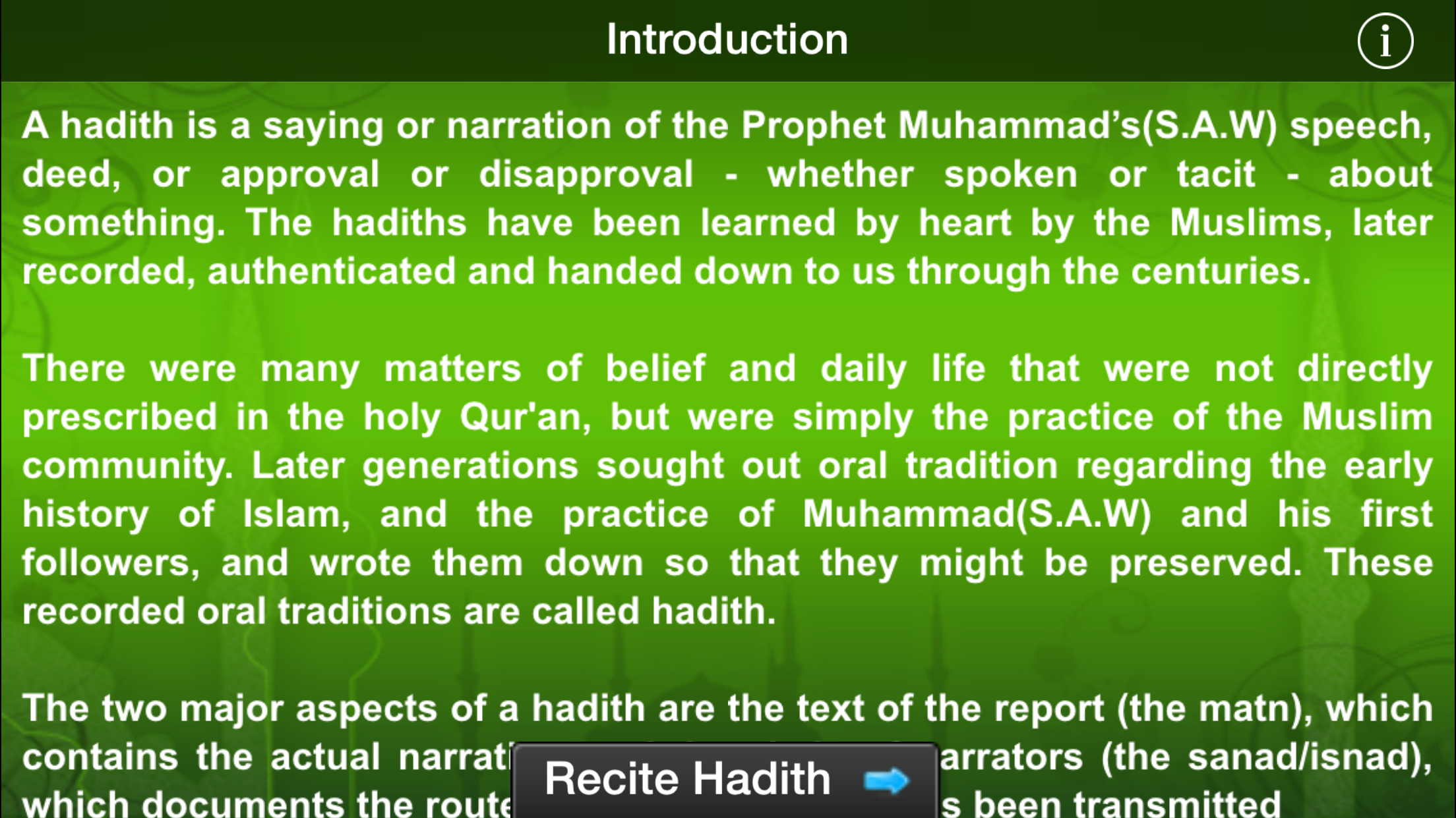 iHadith | 40 Hadith of Messenger S.A.W. screenshot 2