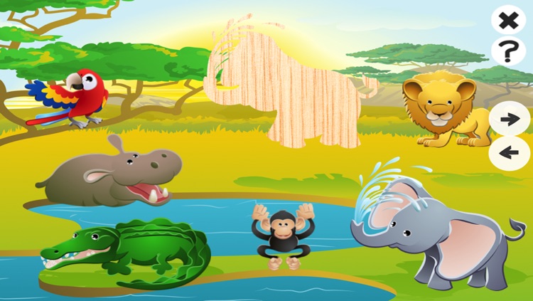 Animated Puzzle With Wild Animals – Search for the right Shadow