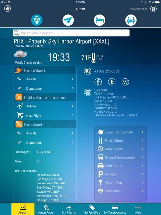 Phoenix Airport + Flight Tracker HD