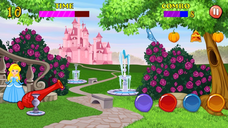 Little Princess Cinderella - Match Colors and Pop Bubbles Game