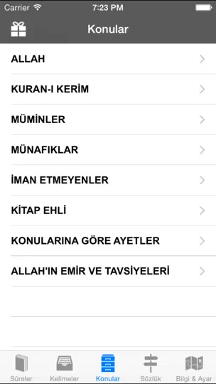 Kur'an Fihristi iPhone Ekran Görüntüsü 4