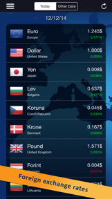 classic currency converter (foreign exchange rates) screenshot