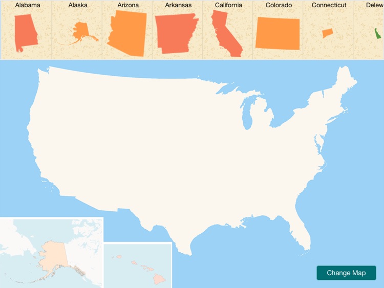 USA Map Puzzle - Map the States