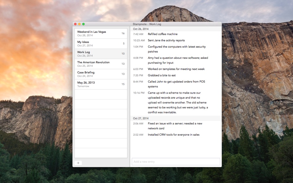 Stampnote - Timestamped Notes, Multiple Notebooks, Dropbox Sync, CSV Export for Mac OS X - 1.0.6 - (macOS)