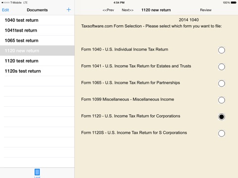 Taxsoftware.com for iPad 2014 screenshot 2