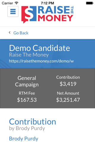 Raise The Money Dashboard screenshot 3