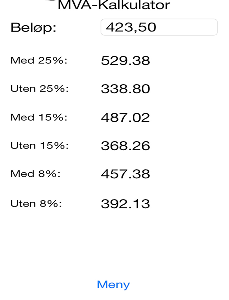 MVA Info og Kalkulator