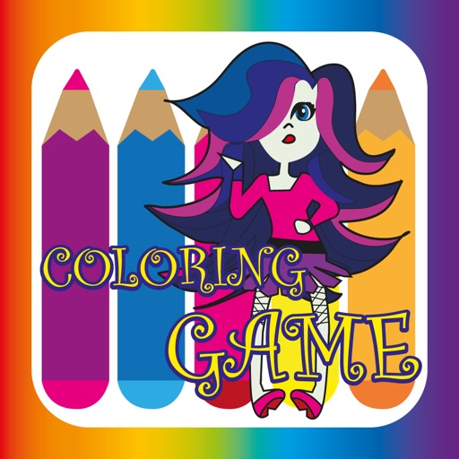 Coloring Game with Monster Girls version - Finger Painting Icon