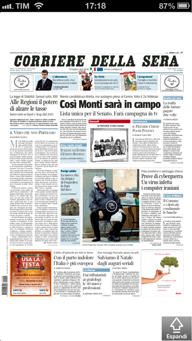 Corriere della Sera - Digital Edition per iPhone Screenshot