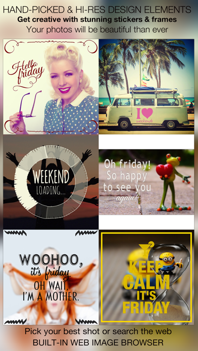 Screenshot #1 pour Friday Candy : Le Mieux Bon Vendredi & Bonne Fin de Semaine Caméra - Aajouter autocollant et cadre sur l'image