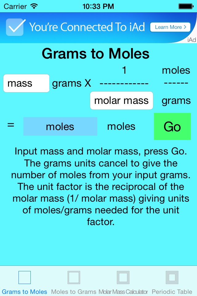 grams to moles free screenshot 2