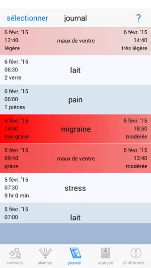 Capture d'écran de Allergie Analyseur sur iPhone 3