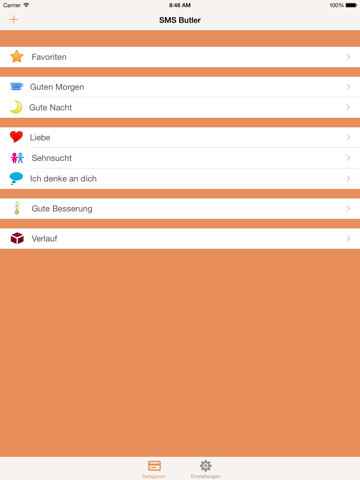 sms butler - die besten sms nachrichten ipad bildschirmfoto 1