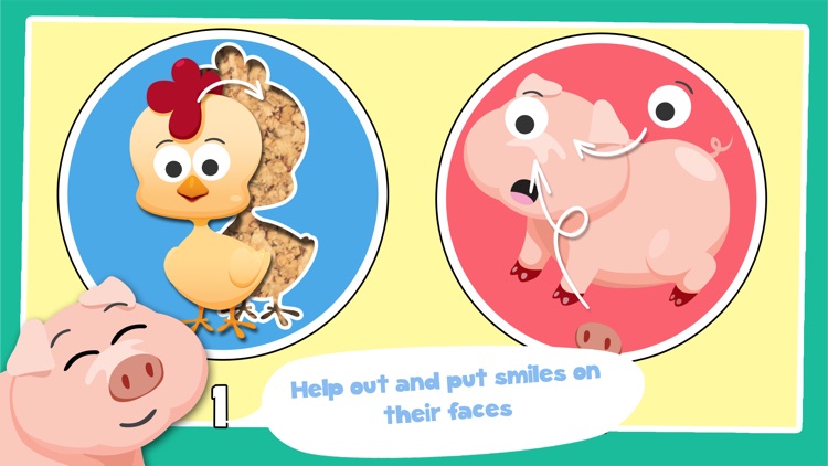 Free Play with Farm Animals Cartoon Jigsaw Game for toddlers and preschoolers