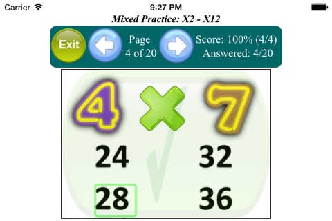 Multiplication Table - Full Version (with word problems) screenshot 2