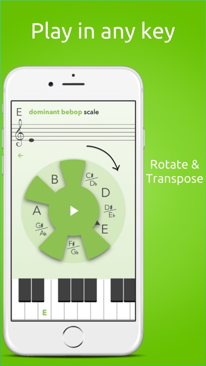 MusiClock - Scale trainer and improvisation practice tool for piano and guitar with scale charts and jam backing tracks screenshot-3