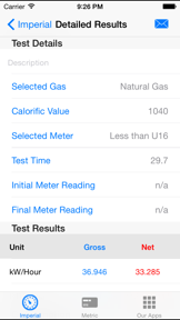 Gas Rate Calculator screenshot