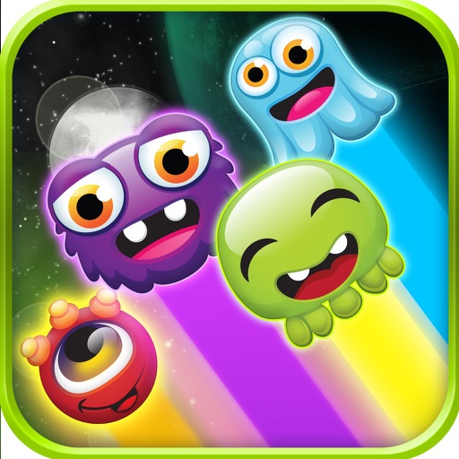 Baby Monster Glow Space Link! - Neon Bridge Matching Puzzle iOS App