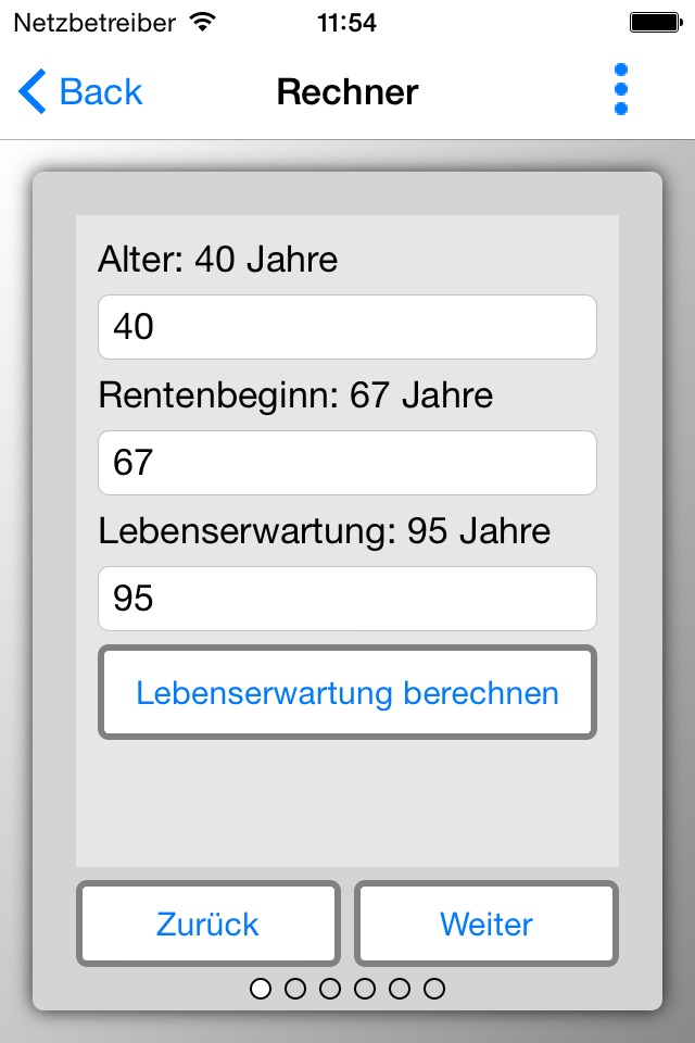 RuhestandsplanRechner screenshot 2