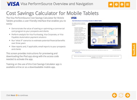 Visa PerformSource Training screenshot 3