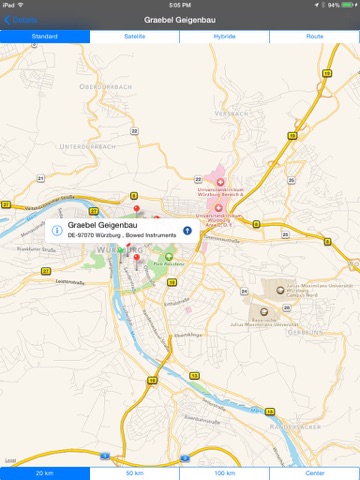 Guarneri - List of the music luthiers/-stores in DE, AT & CH iPad screenshot 5 - Music app