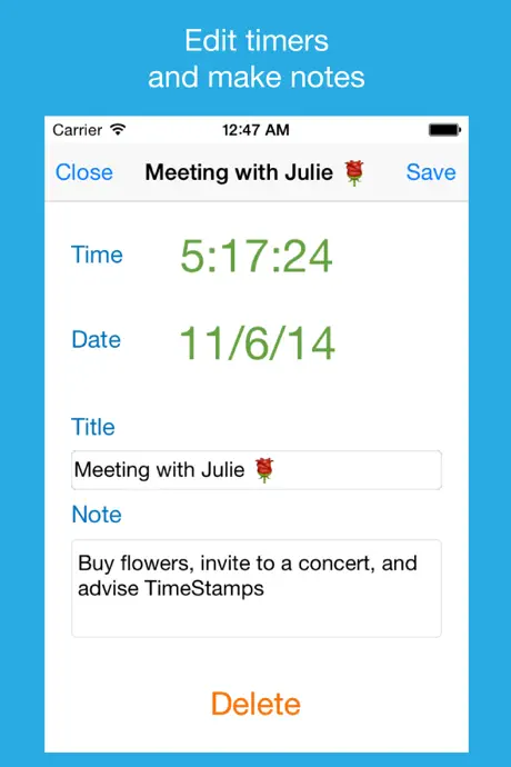 To do list, timers,  notes – Time Stamps