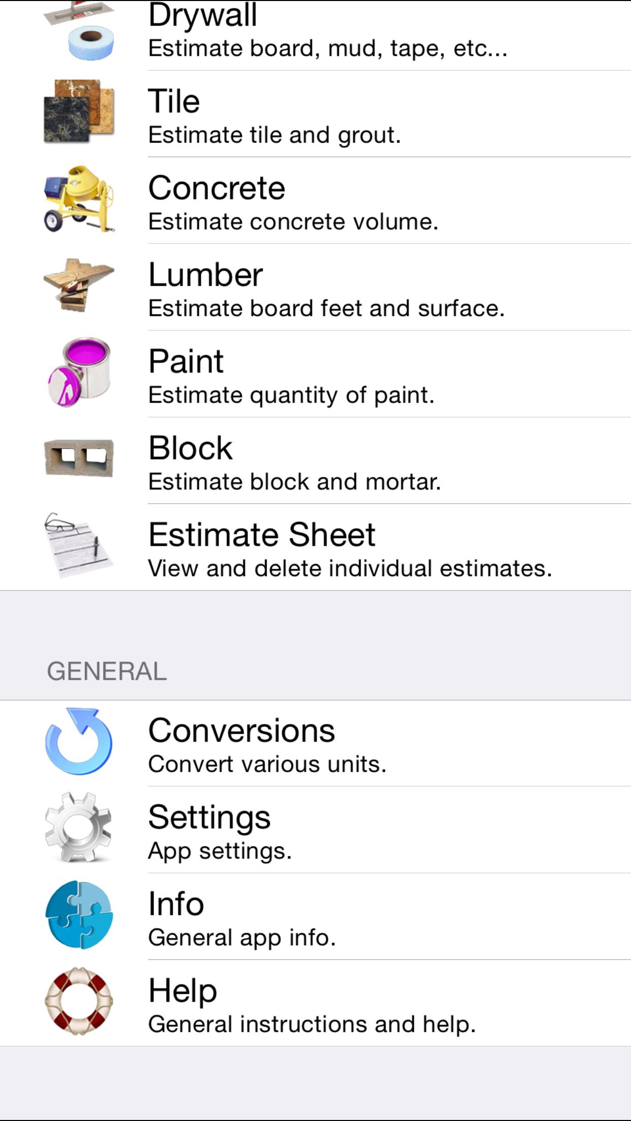 Construction Calc Pro screenshot 4