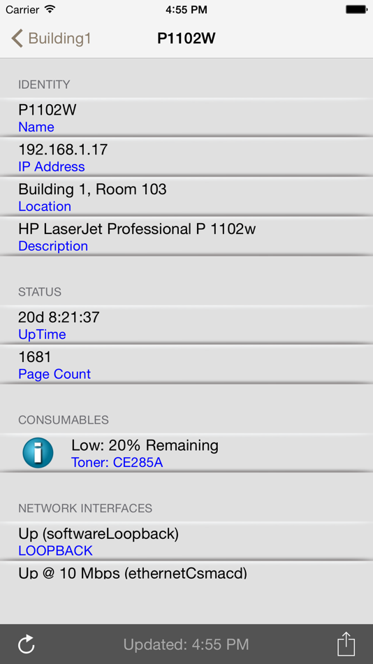 #1. PrinterMonitor - SNMP client for network printers (iOS) 由: Robert Hueston