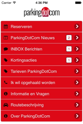 ParkingDotCom Schiphol screenshot 2
