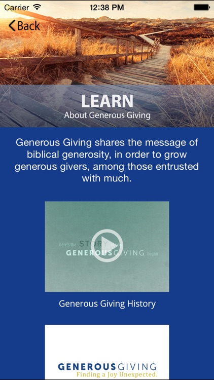 Generous Giving JOG Resources