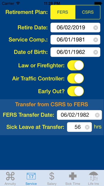 FedCalc FERS and CSRS Annuity Calculator