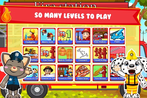 Kids Learning Fun & Educational Games for Toddlers - play fire truck puzzles & teach brain skills to pre-school children! screenshot 4