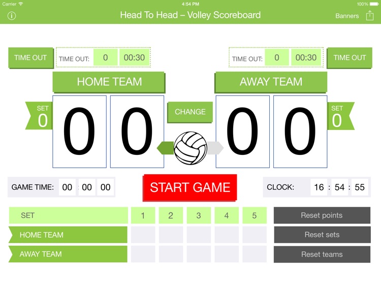 Head To Head - Volley Scoreboard