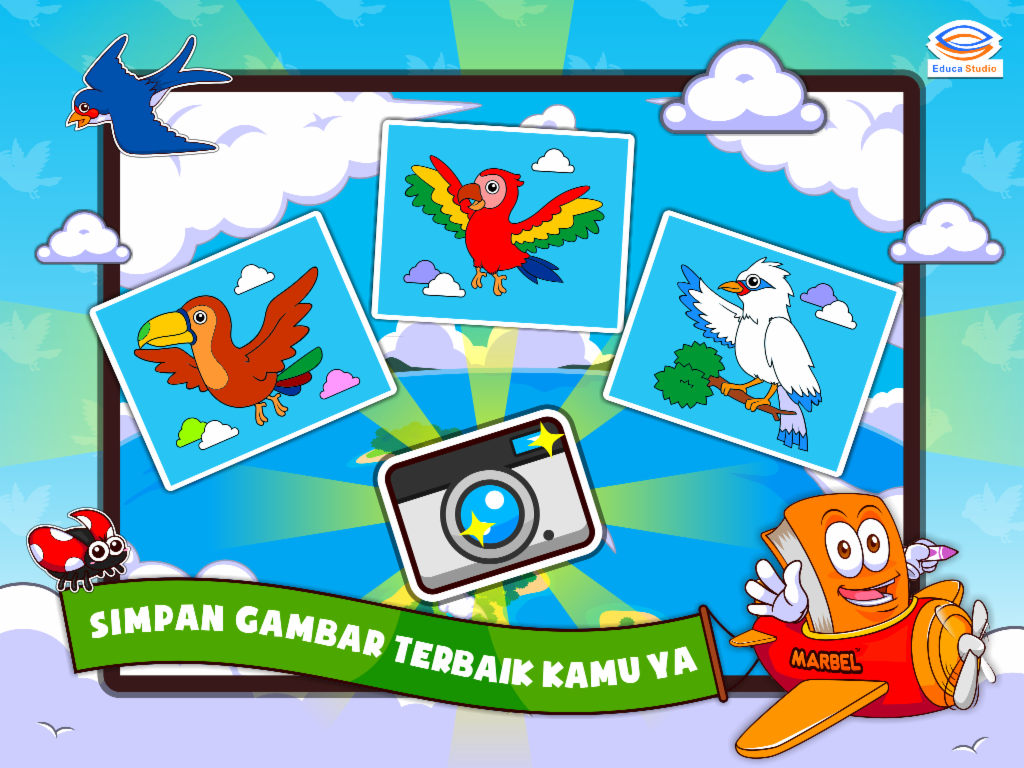 Marbel Mewarnai Hewan Udara screenshot 10
