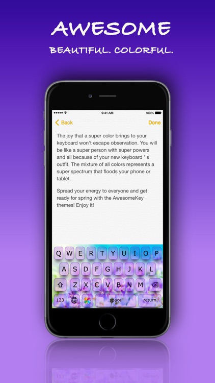 AwesomeKey ™ color theme keyboard for iOS 8 screenshot-3