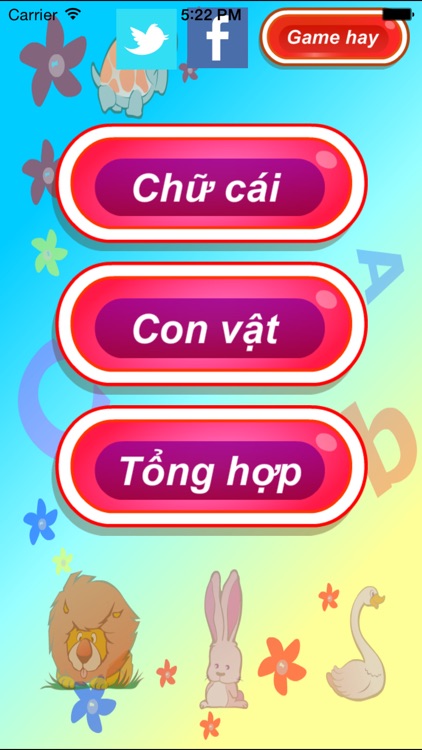 Bé học con vật và chữ cái