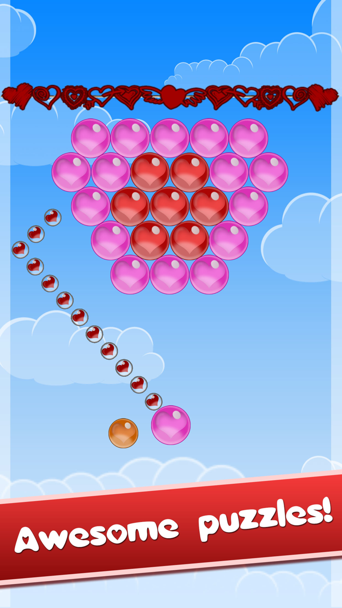 Bubble Shooter Love Valentine - A deluxe match 3 puzzle special for Valentines day