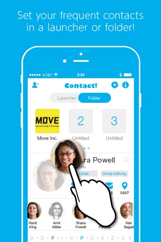 Contact! - The fun and easy-to-use contact launcher（This contacts app lets you easily create groups, launchers, and mailing lists） screenshot 2