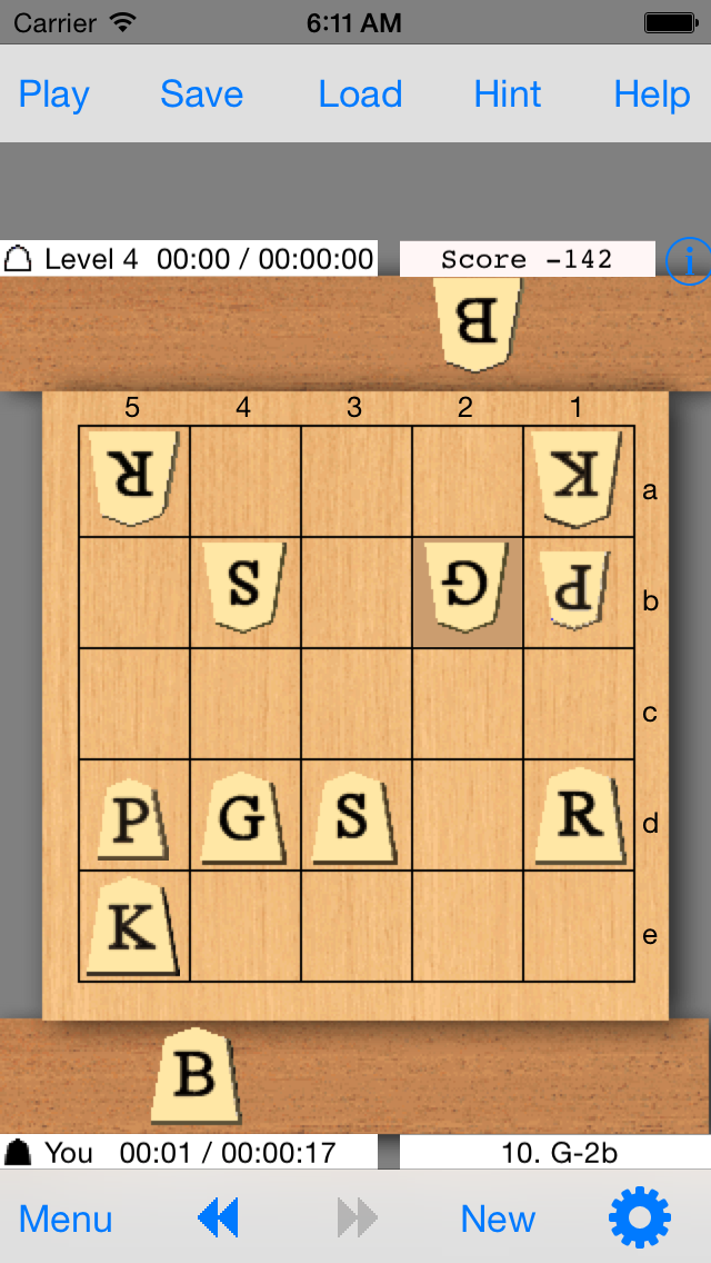 5x5 Shogi (MiniShogi) K55 Screenshot
