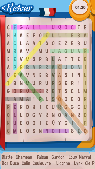 Screenshot #1 pour Mots Mêlés Word Search Puzzle Real