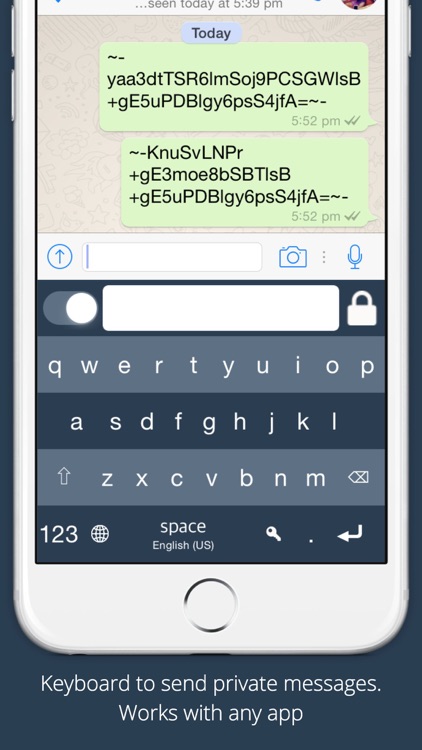 Secure Text Keyboard - Encrypt your private messages for WhatsApp, email, etc