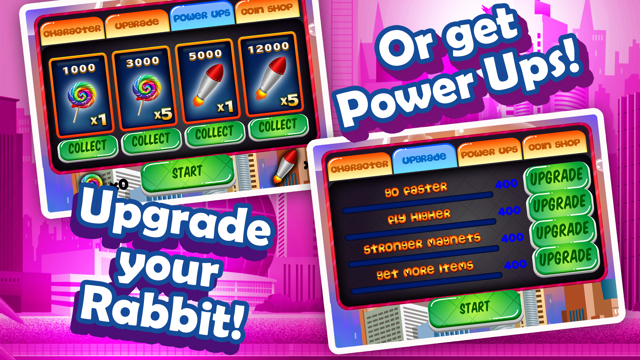 A Super Hero Rabbit Dash Jump Flying Fun Race Game screenshot 4