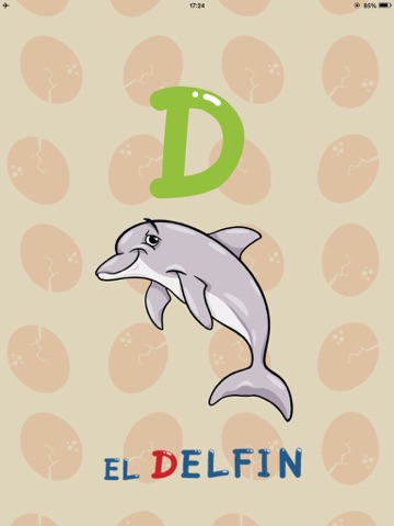 ABC Animals Spanish Alphabets Flashcards: Vocabulary Learning Free For Kids! iPad screenshot