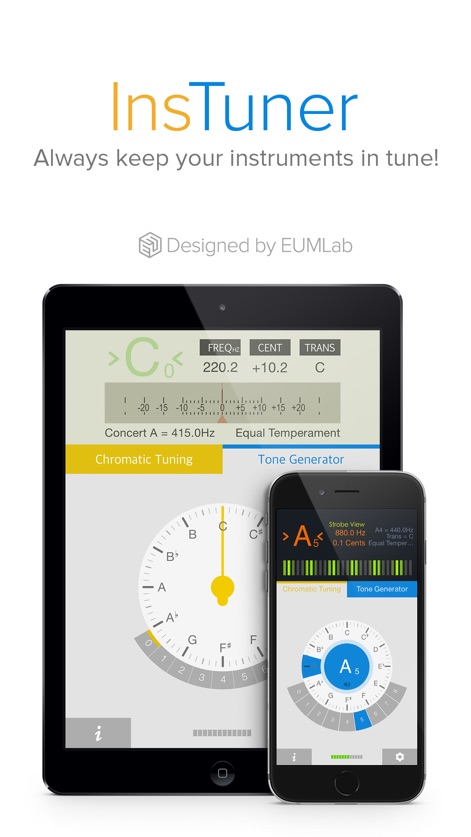 insTuner - Chromatic Tuner with Tone Generator - instuner-chromatic-tuner-interface