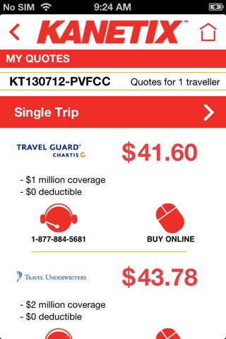 Kanetix Travel Insurance screenshot 2